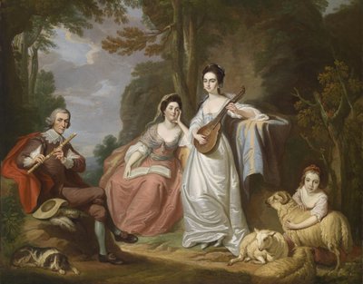 Group Portrait of the Burdett Family by Robert Edge Pine